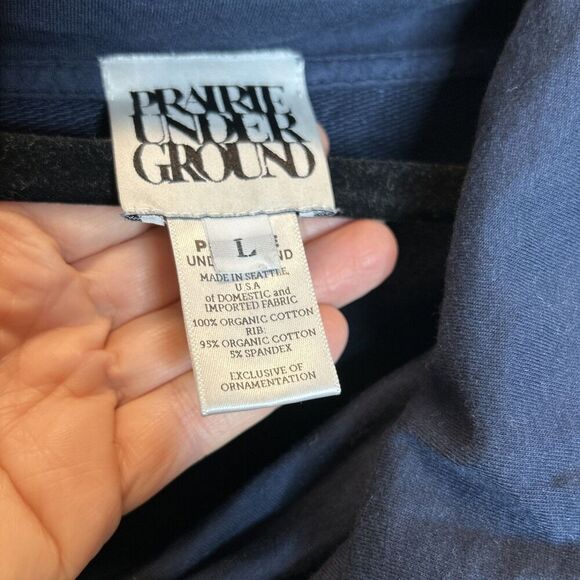Prairie Underground Full Zip Sweatshirt Pockets Navy Blue Size L - Picture 4 of 7